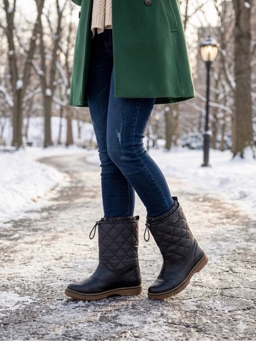 COACH Samara Woman’s Quilted Winter Pull-On Boots - Black